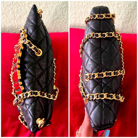 👑✅PRICE FIRM✅NO OFFERS SUPER SALE!! 👑AUTHENTIC Moschino Leather Clutch Bag - Picture 6 of 17